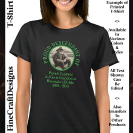 Camiseta Foto de texto personalizado, raíces irlandesas Día