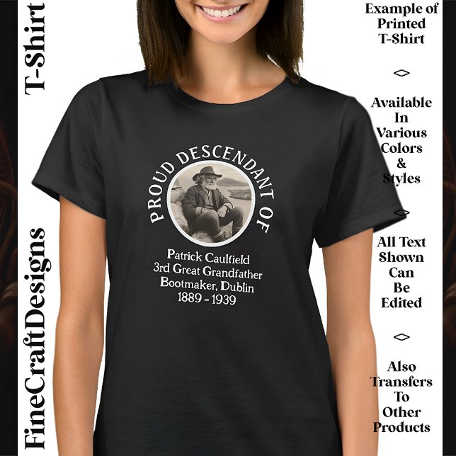 Camiseta Foto de texto personalizado, raíces irlandesas Día (Subido por el creador)