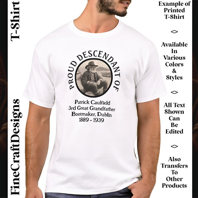 Camiseta Foto de texto personalizado, raíces irlandesas Día (Subido por el creador)