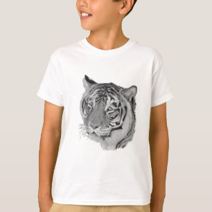 Camiseta foto de tigre blanco y negro de gato grande