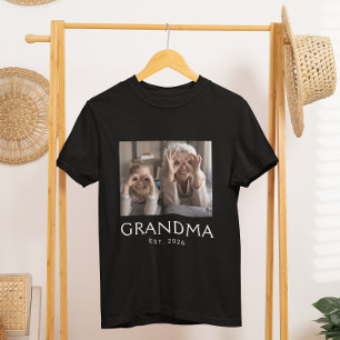 Camiseta Foto de tipografía establecida de la abuela