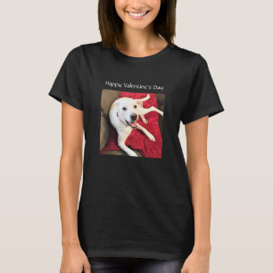 Camiseta Foto de un El día de San Valentín de perro blanco