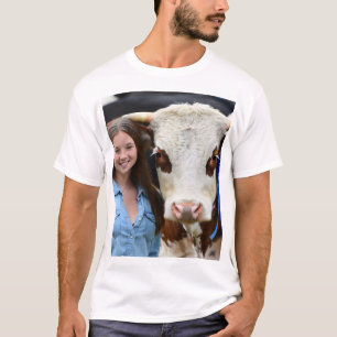 Camiseta Foto de vaca de exposición de ganado personalizada