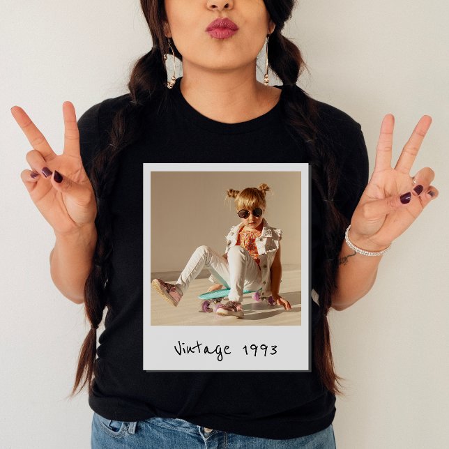 Camiseta Foto De Vintage personalizado Y Nostálgico Cumplea (Subido por el creador)