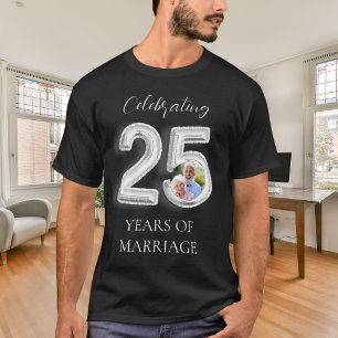 Camiseta Foto del 25 aniversario del boda de hombres negros
