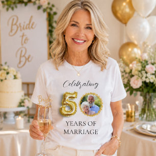 Camiseta foto del 50 aniversario de bodas en oro