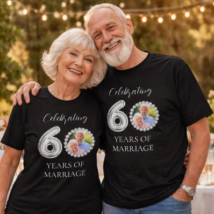 Camiseta foto del 60 aniversario de bodas diamantes hombres
