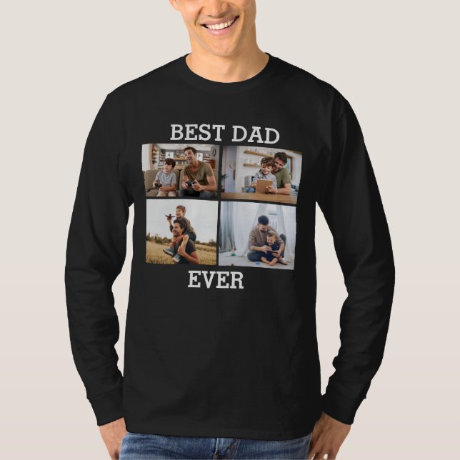 Camiseta Foto del Collage de fotos de Papá Noel Mejor Papá (Anverso)