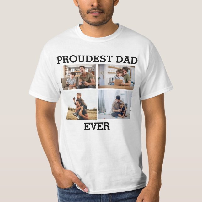 Camiseta Foto del Collage de fotos del padre más orgulloso (Anverso)