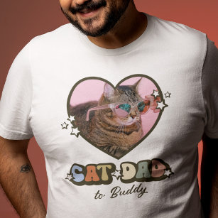 Camiseta Foto del corazón del gato retro lindo