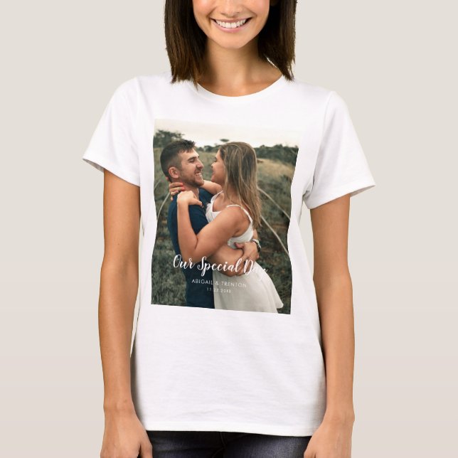 Camiseta Foto del día de la boda personalizada (Anverso)
