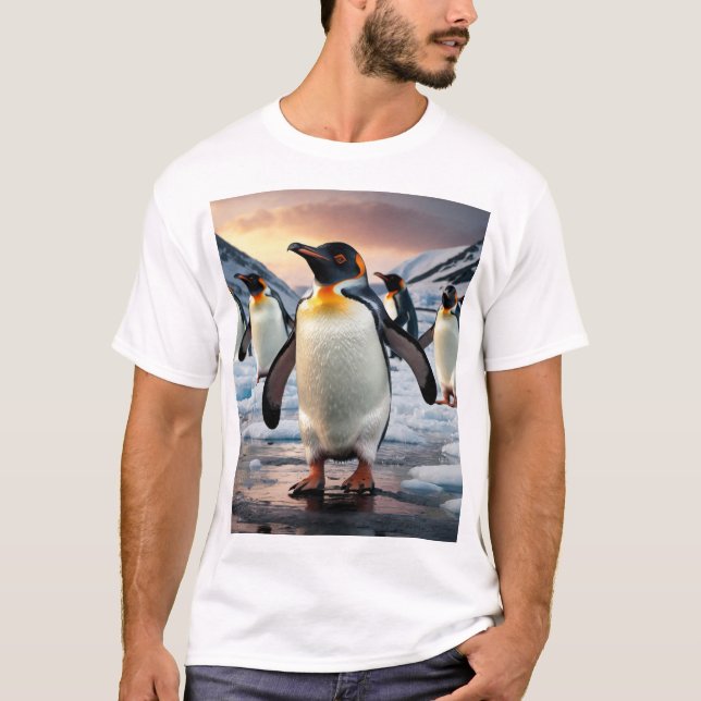 Camiseta Foto del Emperador Penguin Vintage (Anverso)