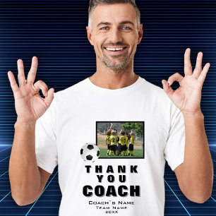 Camiseta Foto del equipo entrenador de fútbol gracias