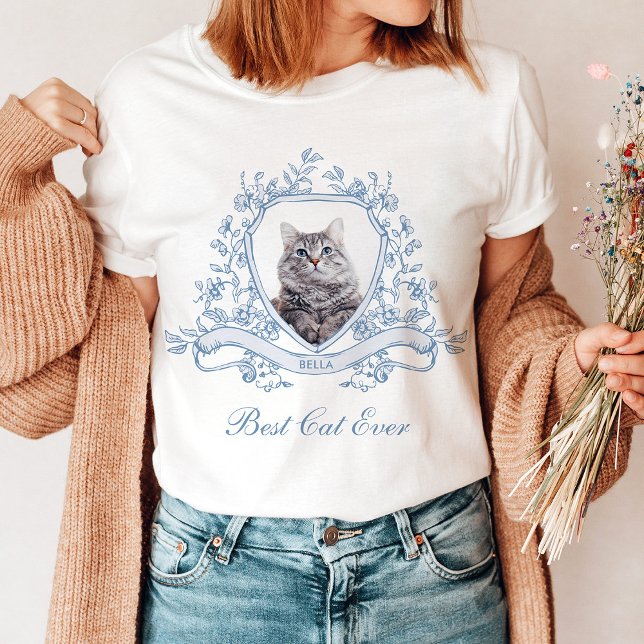Camiseta Foto del gato en un Escudo de Chinoiserie | Mejor  (Subido por el creador)