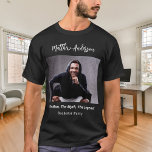 Camiseta Foto del hombre del partido del bachiller mito ley<br><div class="desc">Personaliza y agrega tu propia foto del soltero. Personalice y agregue un nombre y un texto. Texto: El hombre,  el mito,  la leyenda.</div>