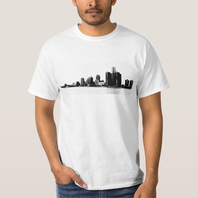 Camiseta Foto del horizonte de Detroit (Anverso)