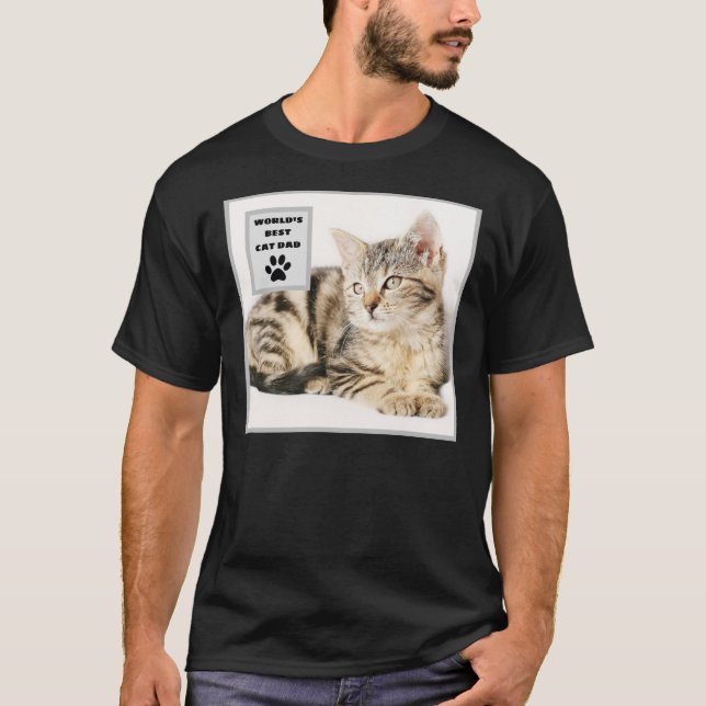 Camiseta Foto del mejor Personalizado de papá gato del mund (Anverso)