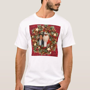 Camiseta Foto del personalizado de la guirnalda del navidad