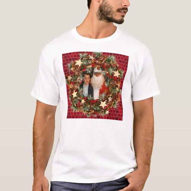 Camiseta Foto del personalizado de la guirnalda del navidad (Anverso)