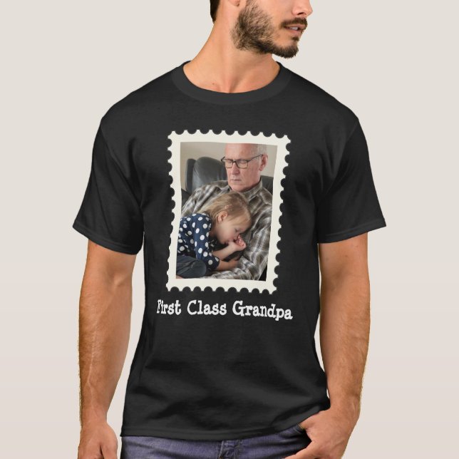 Camiseta Foto del personalizado del abuelo de primera clase (Anverso)