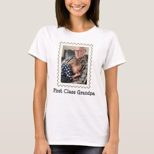 Camiseta Foto del personalizado del abuelo de primera clase (Anverso)