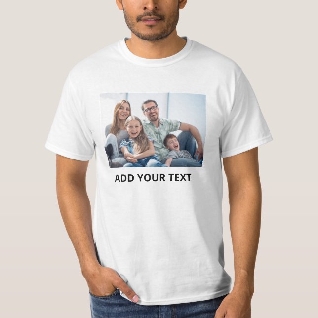 Camiseta Foto del personalizado y su texto blanco (Anverso)