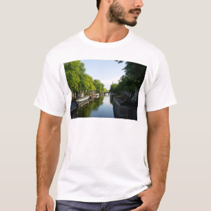 Camiseta Foto del pintoresco canal y houseboats de Ámsterda