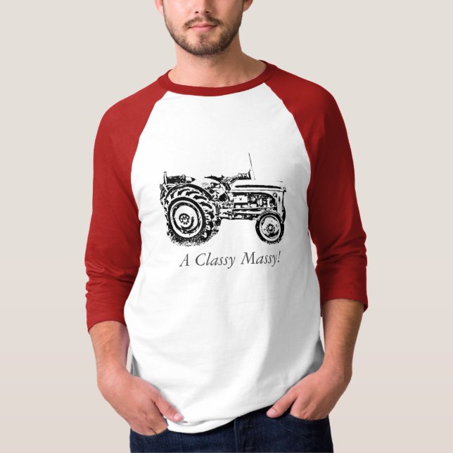Camiseta Foto del vintage tractor de fergison Gray massey H (Anverso)