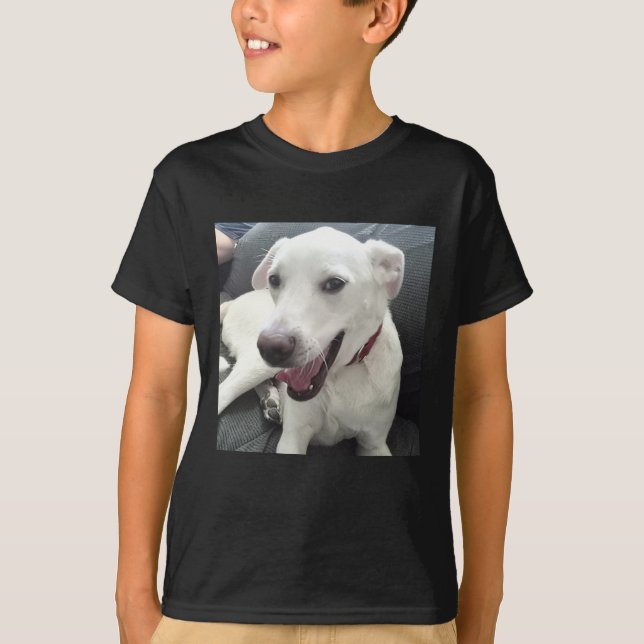 Camiseta Foto divertida de perro sonriente con vacaciones d (Anverso)