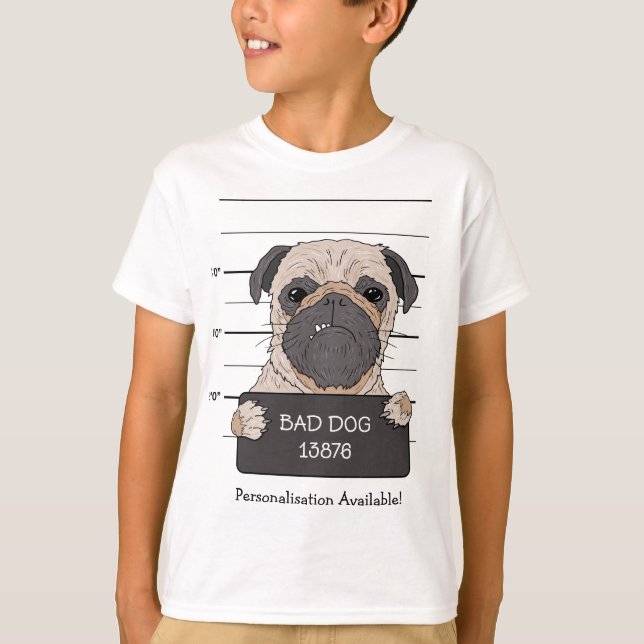 Camiseta Foto divertida de pug  (Anverso)
