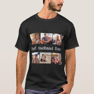 Camiseta Foto divertida mejor marido jamás negro personaliz