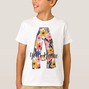 Camiseta foto editable letras alfabéticas A personalizadas