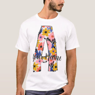 Camiseta foto editable letras alfabéticas A personalizadas