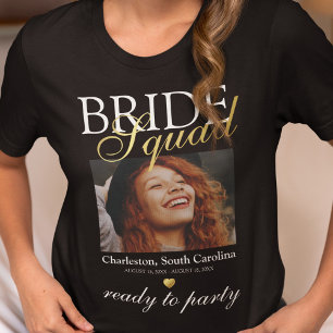 Camiseta Foto elegante de soltera Squad de la novia