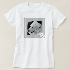 Camiseta Foto en blanco y negro de Cute Dog Mom Paw