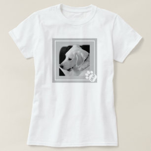 Camiseta Foto en blanco y negro de Cute Dog Mom Paw
