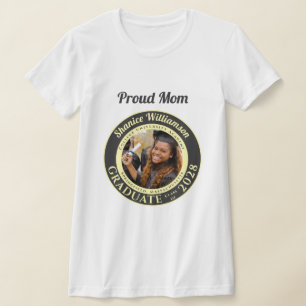 Camiseta Foto en Carbón Madre Orgullosa Graduación Moderna