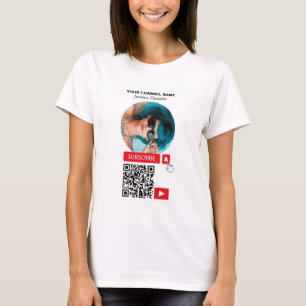 Camiseta Foto en círculo y código QR, Youtube - Vlogger