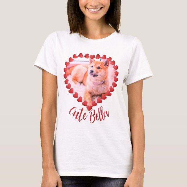 Camiseta Foto en forma de corazón de amor (Anverso)