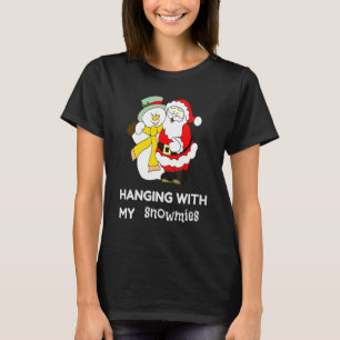 Camiseta Foto Familiar de Vacaciones de Navidad Colgando Co