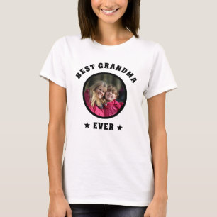 Camiseta Foto Familiar Personalizada Mejor Abuela del Mundo