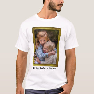 Camiseta Foto familiar Personalizado dentro de marco dorado