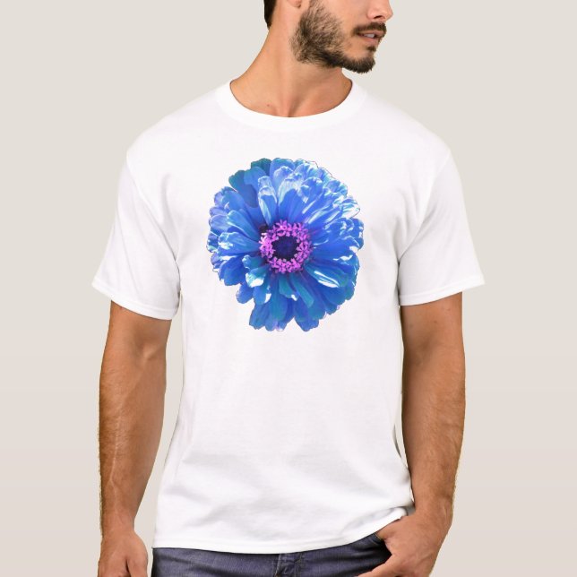 Camiseta Foto floral azul margarita (Anverso)