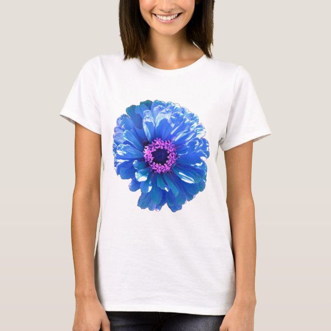 Camiseta Foto floral azul margarita (Anverso)