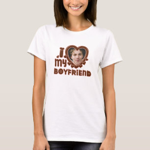 Camiseta Foto marrón personalizada me encanta mi novio