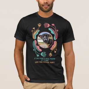 Camiseta foto mascota, diseño de marco floral editable