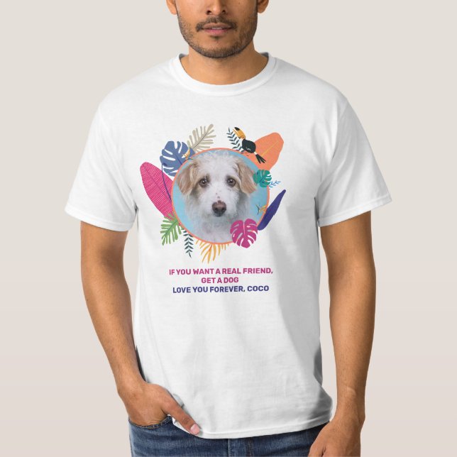 Camiseta Foto mascota, editable diseño de marco de verano c (Anverso)