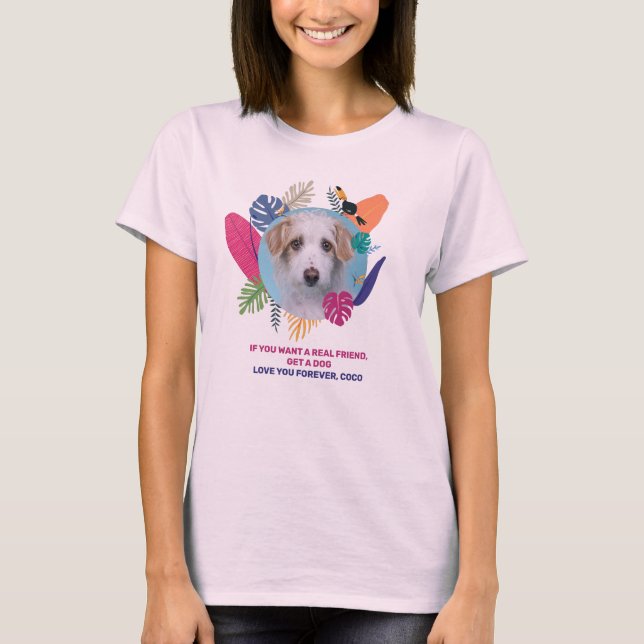 Camiseta Foto mascota, editable diseño de marco de verano c (Anverso)