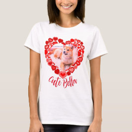 Camiseta Foto mascota en forma de corazón del gato del perr
