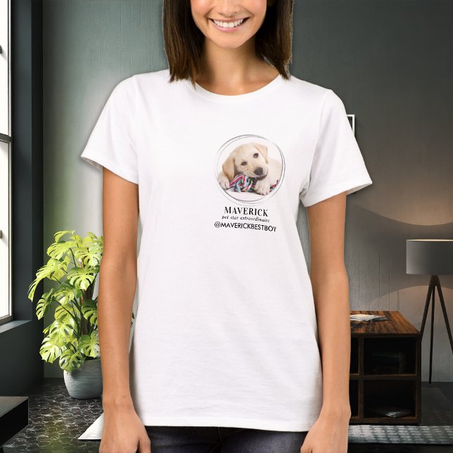 Camiseta Foto mascota en medios sociales personalizados Ins (Subido por el creador)